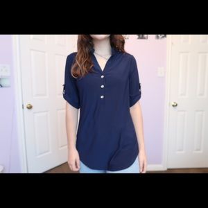 Navy Blue Blouse